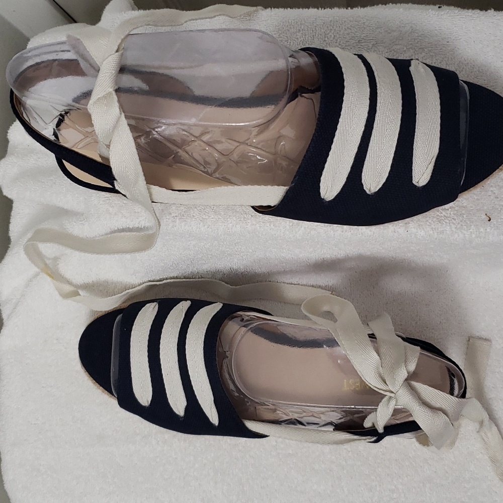 NWOT Ninewest Appaloosa Sling Back Lace-Tie Espadrille-Size 10 1/2 - Picture 2 of 8